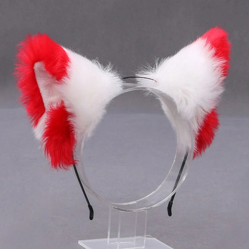 Lolita Animal Cat Fox Ear Hair Hoops Cosplay Faux Fur Hairband Girls Halloween Anime Headbands Headwear Hair Accessories