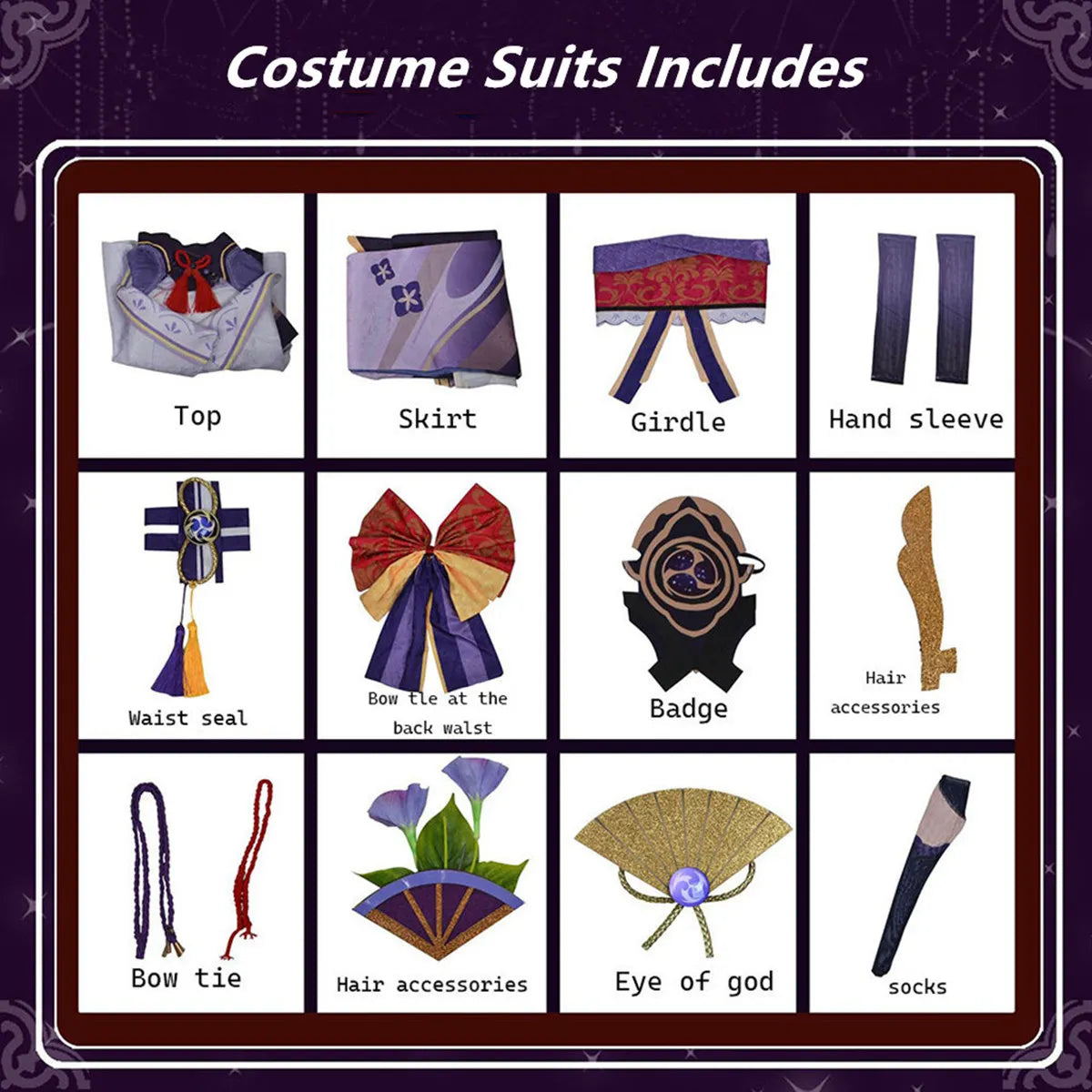 Raiden Shogun Cosplay Genshinimpact Raiden Shogun Cosplay Costume Uniform Wig Outfits Anime Game Halloween Party Costumes