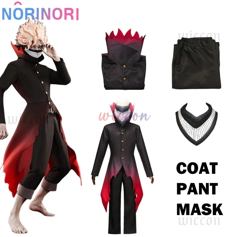 Okarun Ken Takakura Cosplay Costume Anime Dandadan Cosplay Gradient Red Hem Mask Men Black Suit Okarun Cosplay Mask Glasses