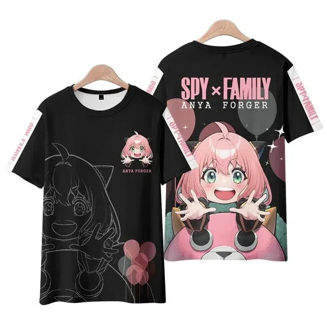 2024 Anime Kawaii Girl Anya Boy Spy X Family 3D Printed Top Adult T-shirt Fashion T-shirt Harajuku Kids Safe Breathable T-shirt