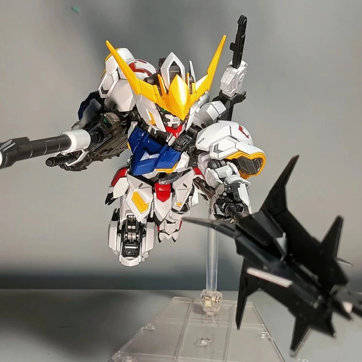 Gaogao Revised Edition MGSD Barbatos 4th Form Assembly Model Kit - Extraordinary Raid, with Stickers and Base Action Figure