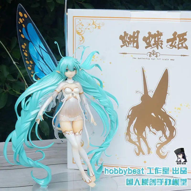 Hobbybeat Original 35cm Hatsune Miku Butterfly Girl Anime Figure Statue Collectible Model Decoration Figurine Doll Toy Girl Gif