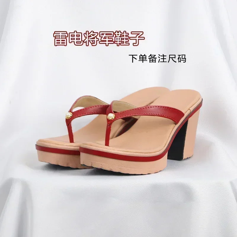 【Wetrose】In Stock Raiden Shogun SSR Cosplay Costume New Genshin Impact Electro Archon Ei Райдэн Full Set Leather Latex Socks