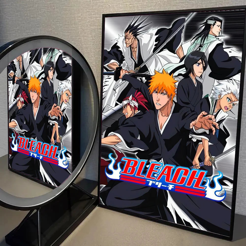1pc Bleach Anime Poster Self-adhesive Art Waterproof Paper Sticker Coffee House Bar Room Wall Decor