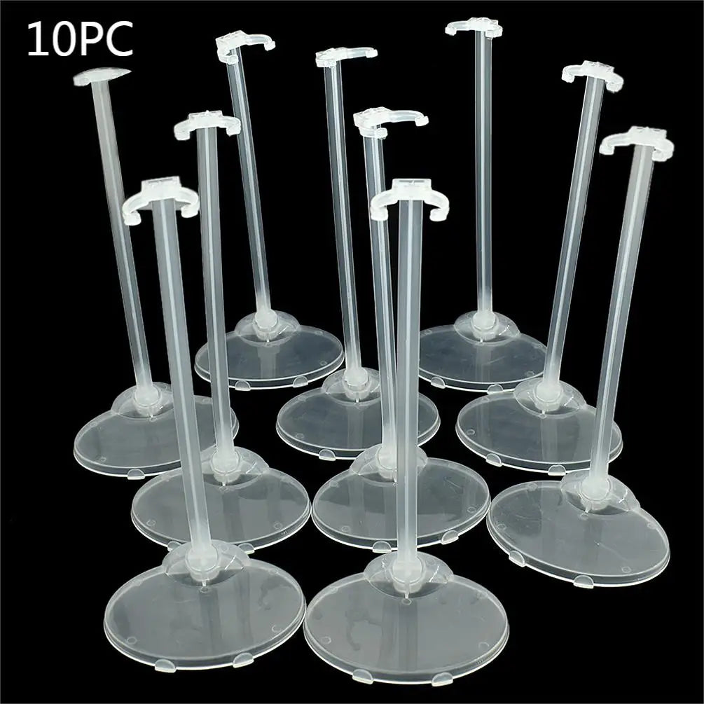 10/20PCS/lot Transparent Stand Support For Dolls Clear Color Toy Figure Display Holder Prop Up Mannequin Model