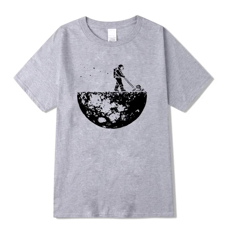 Summer Men T-shirt High Quality 100% Funny Cotton Lunar Cleaner Printing Casual Cool Loose O-neck Male Soft Tshirt Hip Hop Tees