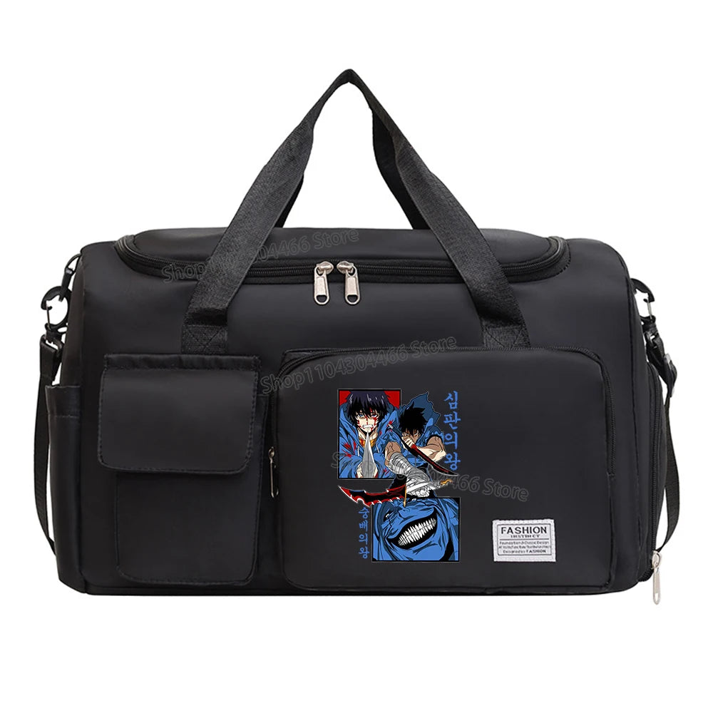 Solo Leveling Large Gym Bag Anime Travel Bags Solid-liquid Separation Tote Bag for Gym,yoga,travel,swimming Custom Bags Gift