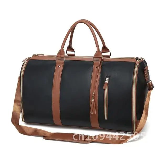 1pc Foldable PU Travel Convenient Carry-on Clothing Bag Women's Bag Bag Leather Business Duffel Women's Large Travel