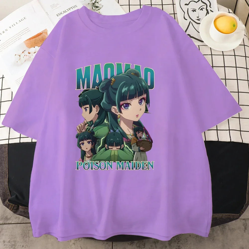New The Apothecary Diaries Printed T-shirt Women's Personalized Summer Shirt Casual Anime Harajuku Women's Tops
