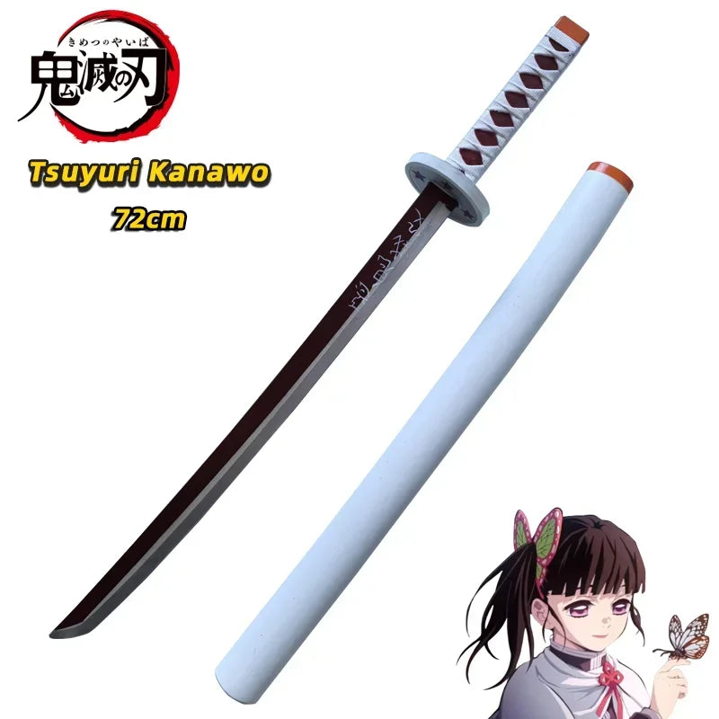 Demon Slayer Katana Original Assembled Anime Sword Cosplay Weapon Orange Tomioka Giyuu Kamado Tanjirou Swords 72cm
