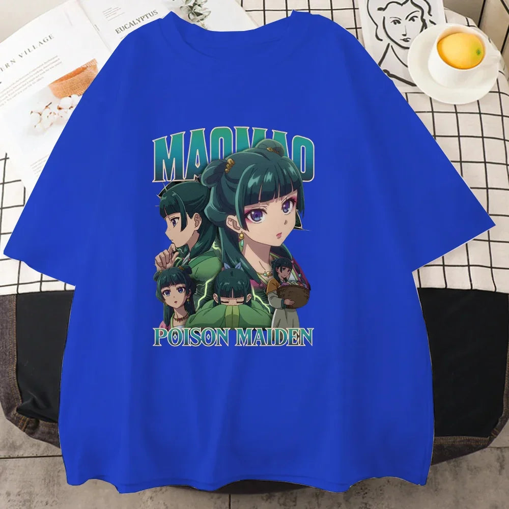 New The Apothecary Diaries Printed T-shirt Women's Personalized Summer Shirt Casual Anime Harajuku Women's Tops