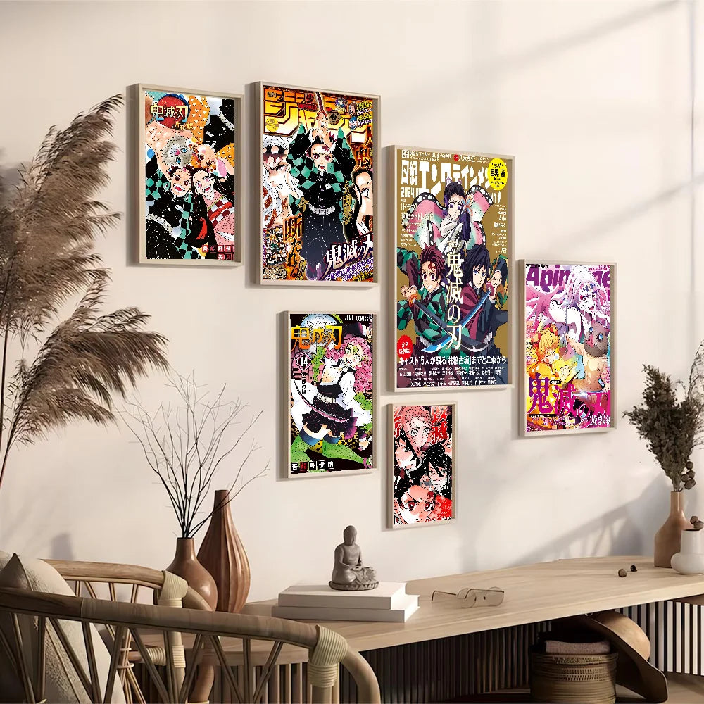 Demon Slayer Good Quality Prints and Posters Waterproof Paper Sticker Coffee House Bar Posters Wall Stickers