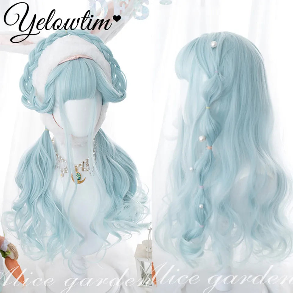 Synthetic Black Red Wig Ladies Middle Part Natural Large Waves Long Curly Hair Daily Cosplay High Temperature Silk Headgear