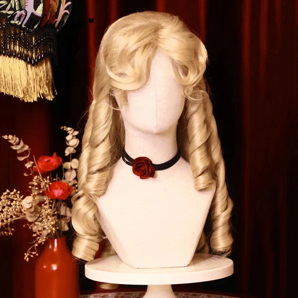 Synthetic Black Red Wig Ladies Middle Part Natural Large Waves Long Curly Hair Daily Cosplay High Temperature Silk Headgear