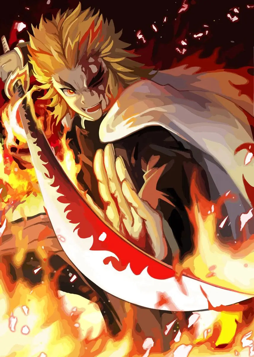 Japanese Anime Demon Slayer Abstract Poster Print Characters Rengoku Tanjiro Canvas Painting Wall Art Pictures Room Home Decor