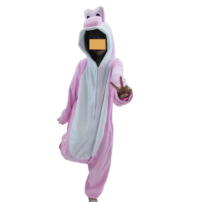 New Mario Bros Yoshi One Piece Pajamas Anime Men Halloween Cosplay Jumpsuit Costume Cartoon Carnival Party Role Play Props