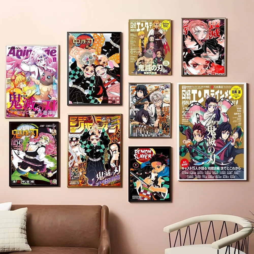Demon Slayer Good Quality Prints and Posters Waterproof Paper Sticker Coffee House Bar Posters Wall Stickers
