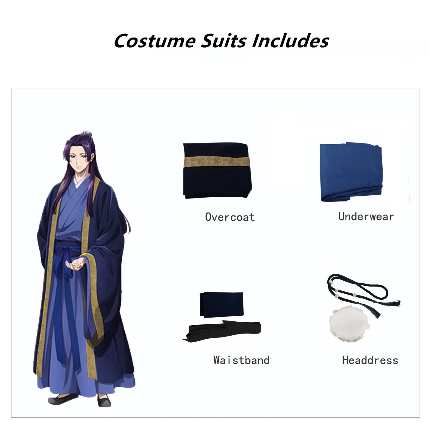 Anime Kusuriya No Hitorigoto Jinshi Cosplay Costume Suit Uniform Halloween Party Anime Role Play Outfit for Men