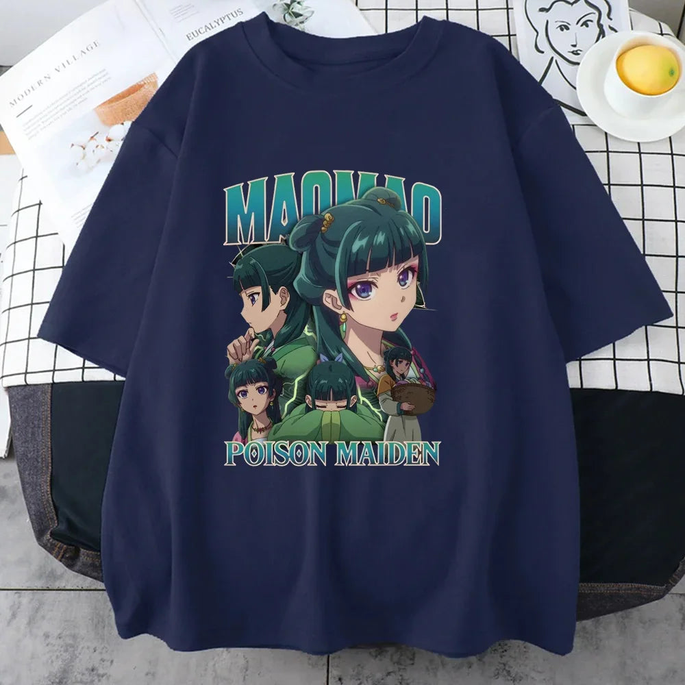 New The Apothecary Diaries Printed T-shirt Women's Personalized Summer Shirt Casual Anime Harajuku Women's Tops