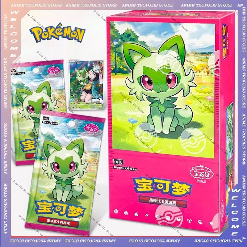 Pokemon Game Collection Cards Gem Pack PTCG Trading Card Custom Toys Chinese Genuine Flash Game Anime Paper Pikachu Special Bag