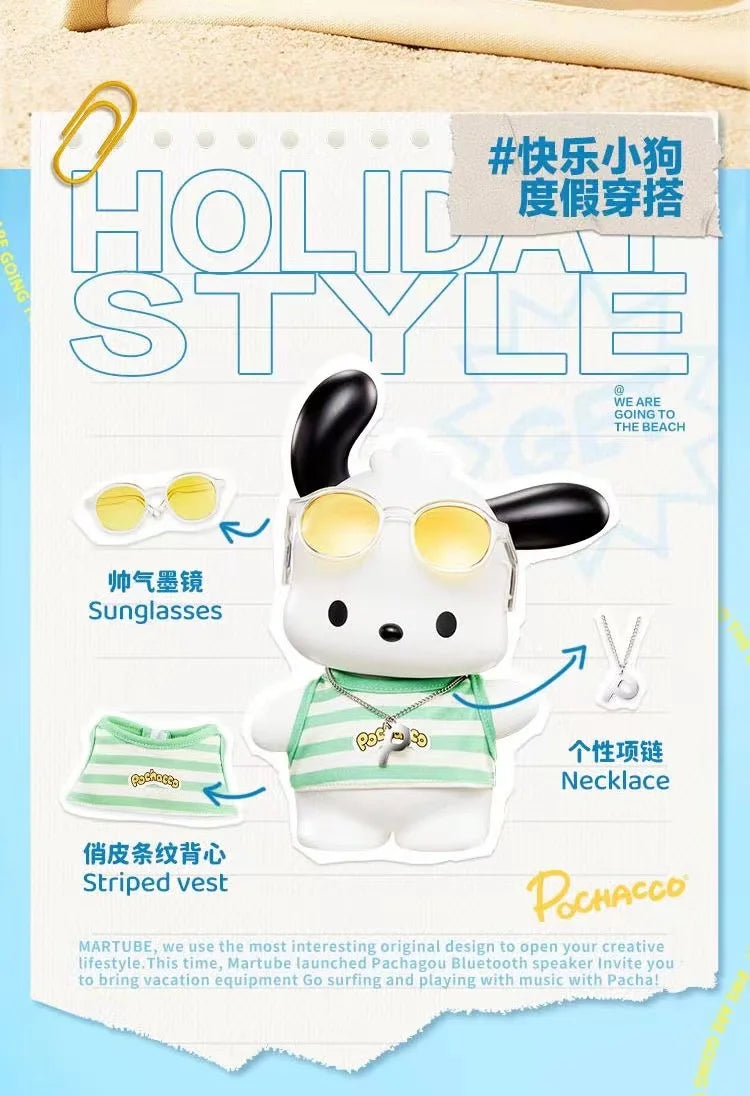 Kawaii Sanrio Pochacco Bluetooth Speaker Cartoon Anime Wireless Speaker Portable Desktop Charging Speaker Decoration Kids Gifts