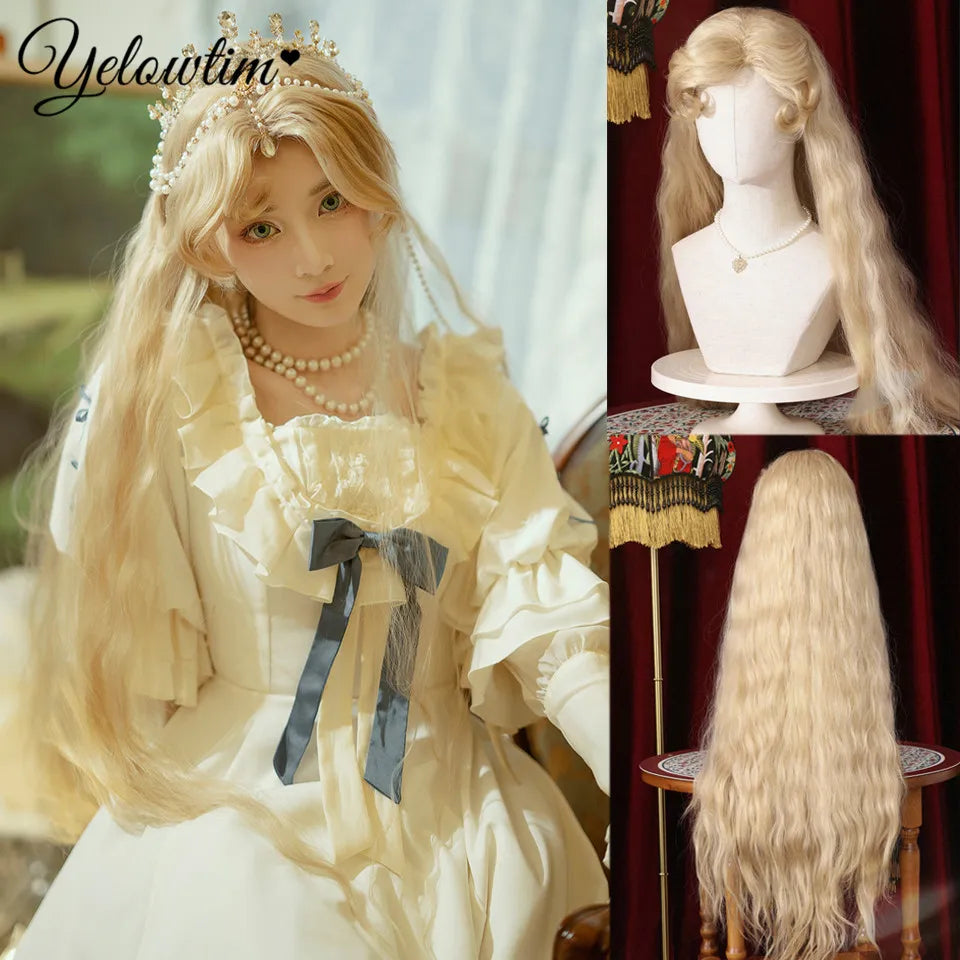 Synthetic Black Red Wig Ladies Middle Part Natural Large Waves Long Curly Hair Daily Cosplay High Temperature Silk Headgear
