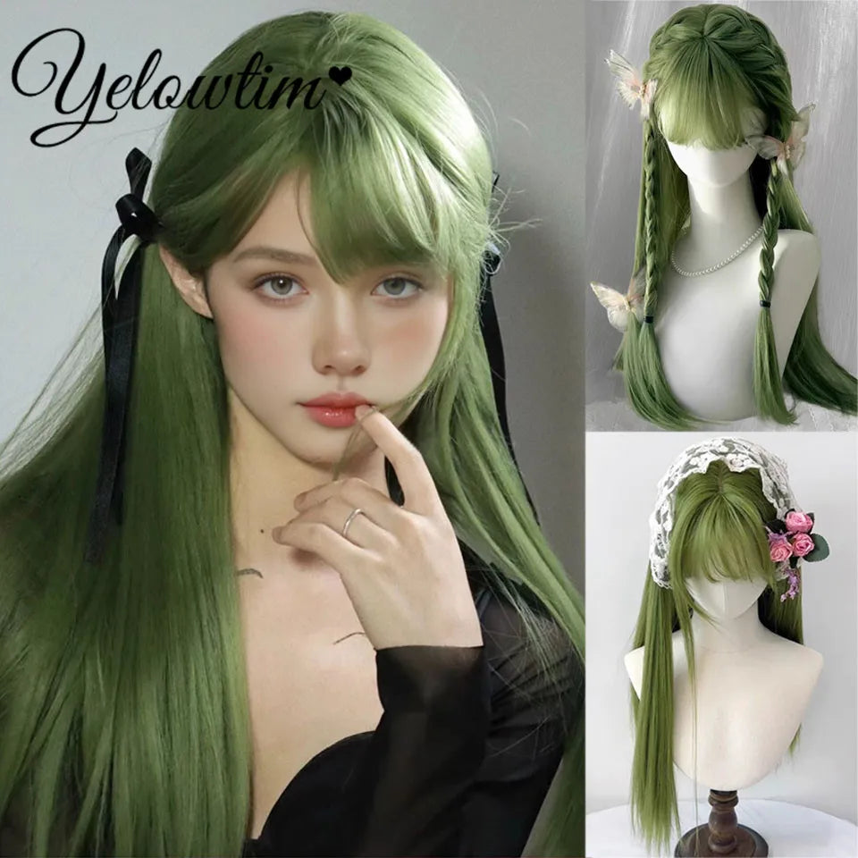 Synthetic Black Red Wig Ladies Middle Part Natural Large Waves Long Curly Hair Daily Cosplay High Temperature Silk Headgear