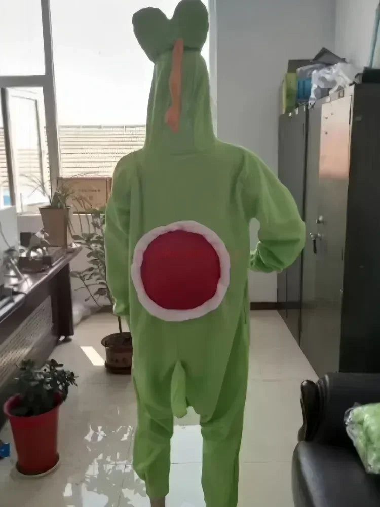 New Mario Bros Yoshi One Piece Pajamas Anime Men Halloween Cosplay Jumpsuit Costume Cartoon Carnival Party Role Play Props