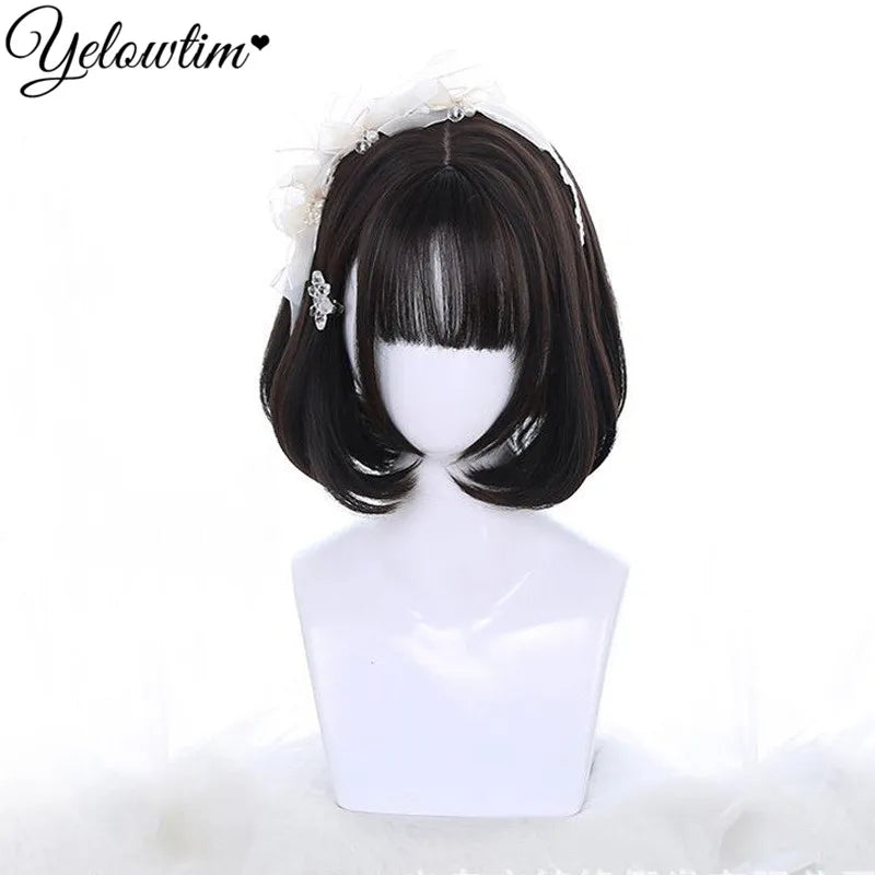 Synthetic Black Red Wig Ladies Middle Part Natural Large Waves Long Curly Hair Daily Cosplay High Temperature Silk Headgear