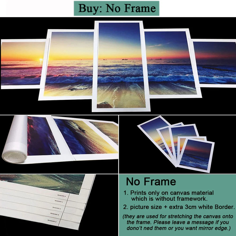 Drop Shipping 5 Pieces Canvas Wall Art Home Decor Painting Custom Family Photo Anime Movie Poster Room Decor Frames for Pictures