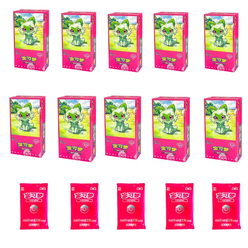 Pokemon Game Collection Cards Gem Pack PTCG Trading Card Custom Toys Chinese Genuine Flash Game Anime Paper Pikachu Special Bag