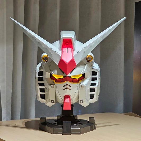 RX-78-2 Ganso Yuan Zu Mobile Suit Helmet Wearable Luminous Helmet Cos Comic Exhibition Model Figures Decorative Gift Collectible