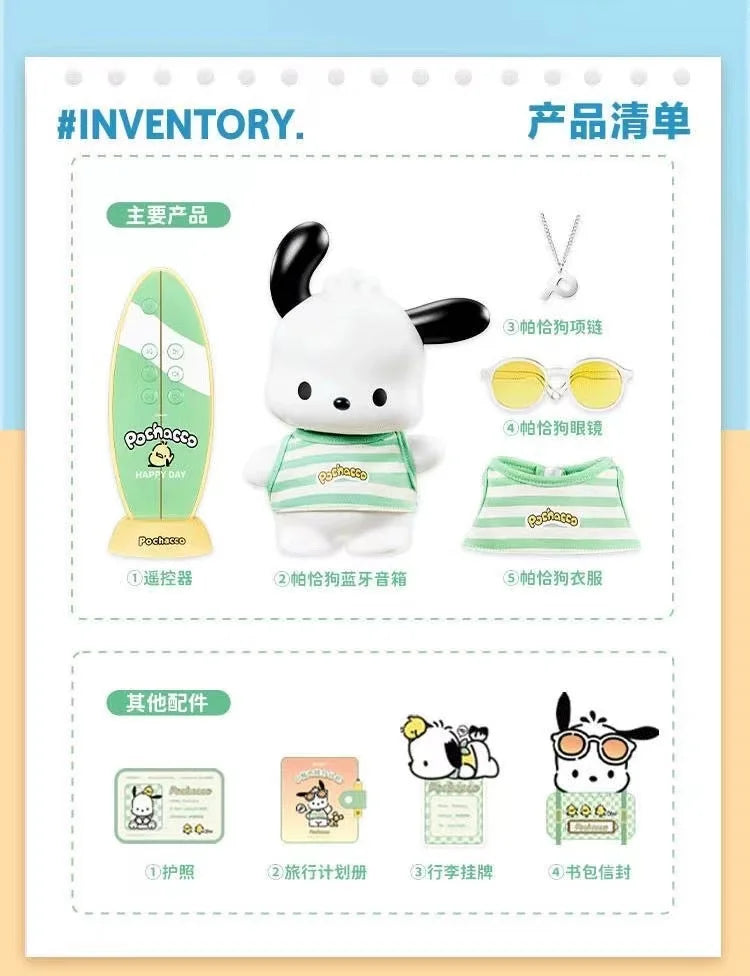 Kawaii Sanrio Pochacco Bluetooth Speaker Cartoon Anime Wireless Speaker Portable Desktop Charging Speaker Decoration Kids Gifts
