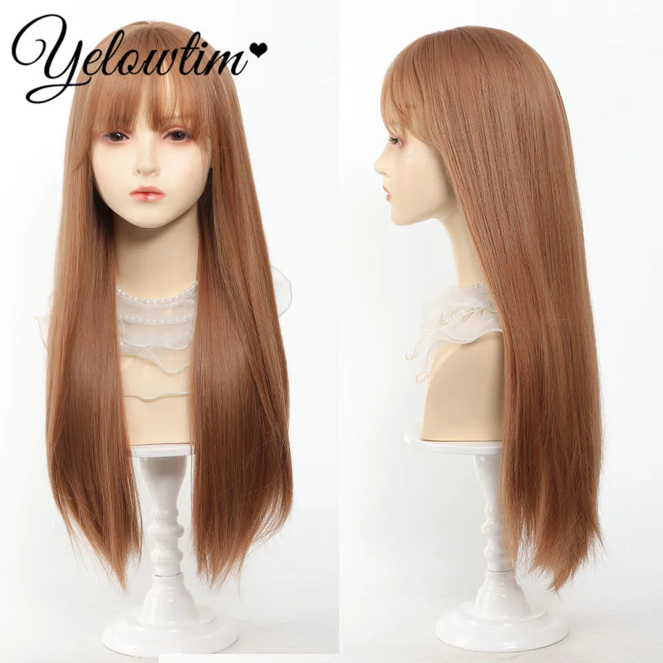 Synthetic Black Red Wig Ladies Middle Part Natural Large Waves Long Curly Hair Daily Cosplay High Temperature Silk Headgear