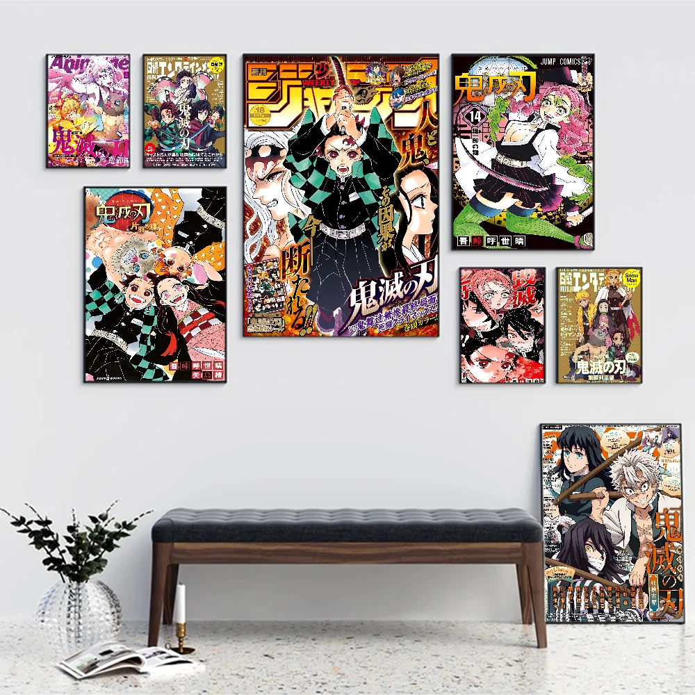 Demon Slayer Good Quality Prints and Posters Waterproof Paper Sticker Coffee House Bar Posters Wall Stickers
