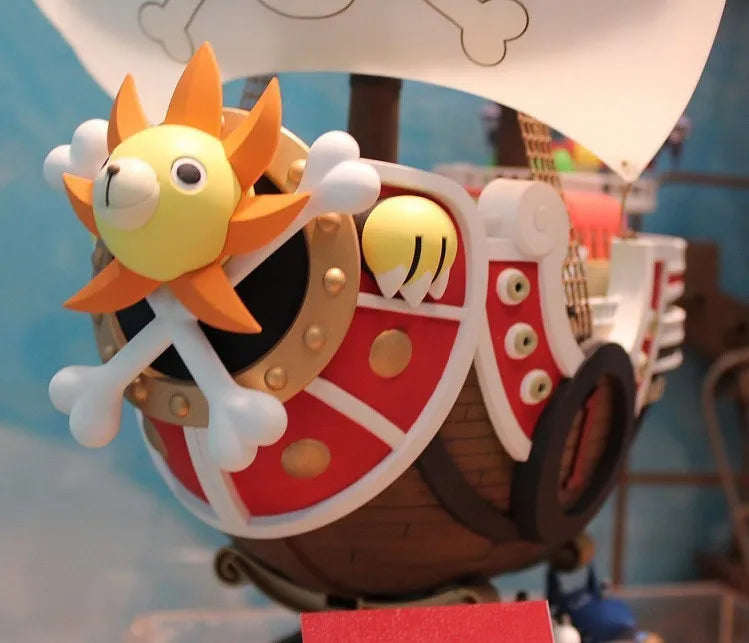 Bandai Anime One Piece Thousand Sunny Going Merry Boat Pvc Action Figure Collection Pirate Model Ship Toy Assemble Christma Gift