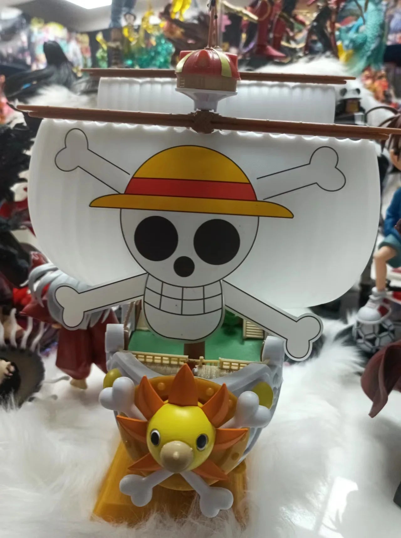 Bandai Anime One Piece Thousand Sunny Going Merry Boat Pvc Action Figure Collection Pirate Model Ship Toy Assemble Christma Gift