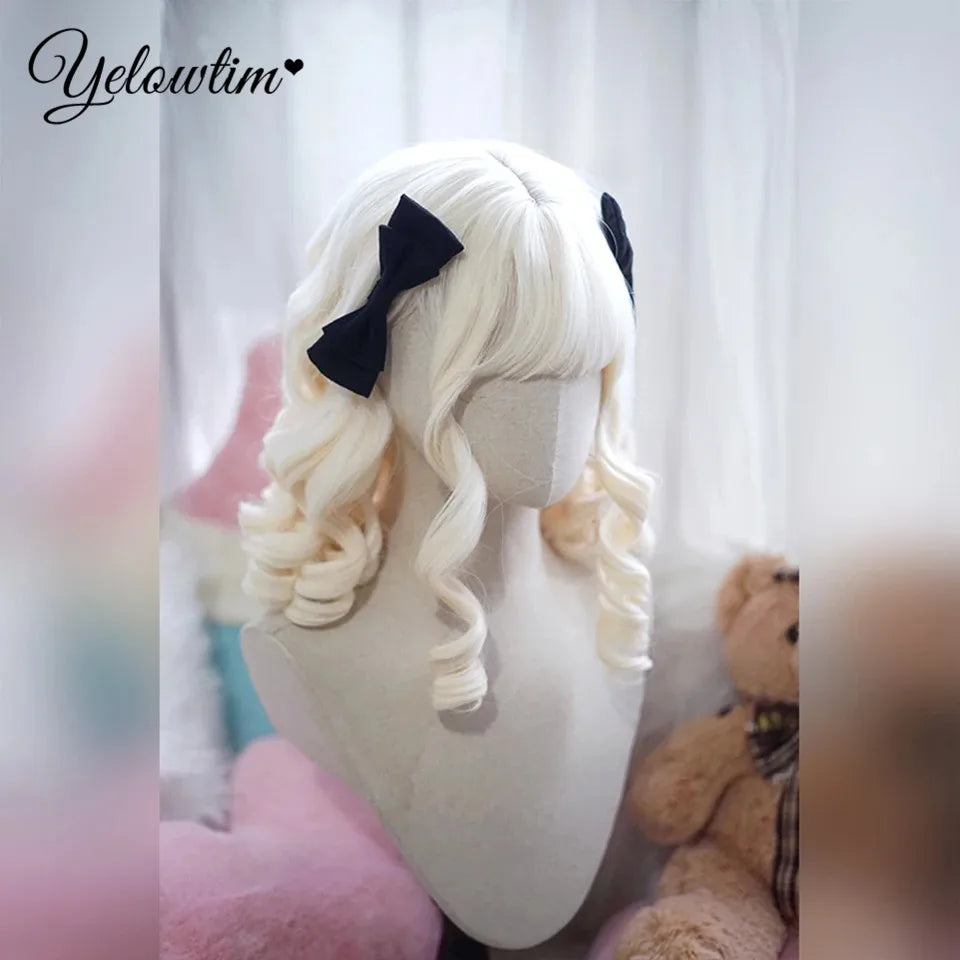 Synthetic Black Red Wig Ladies Middle Part Natural Large Waves Long Curly Hair Daily Cosplay High Temperature Silk Headgear