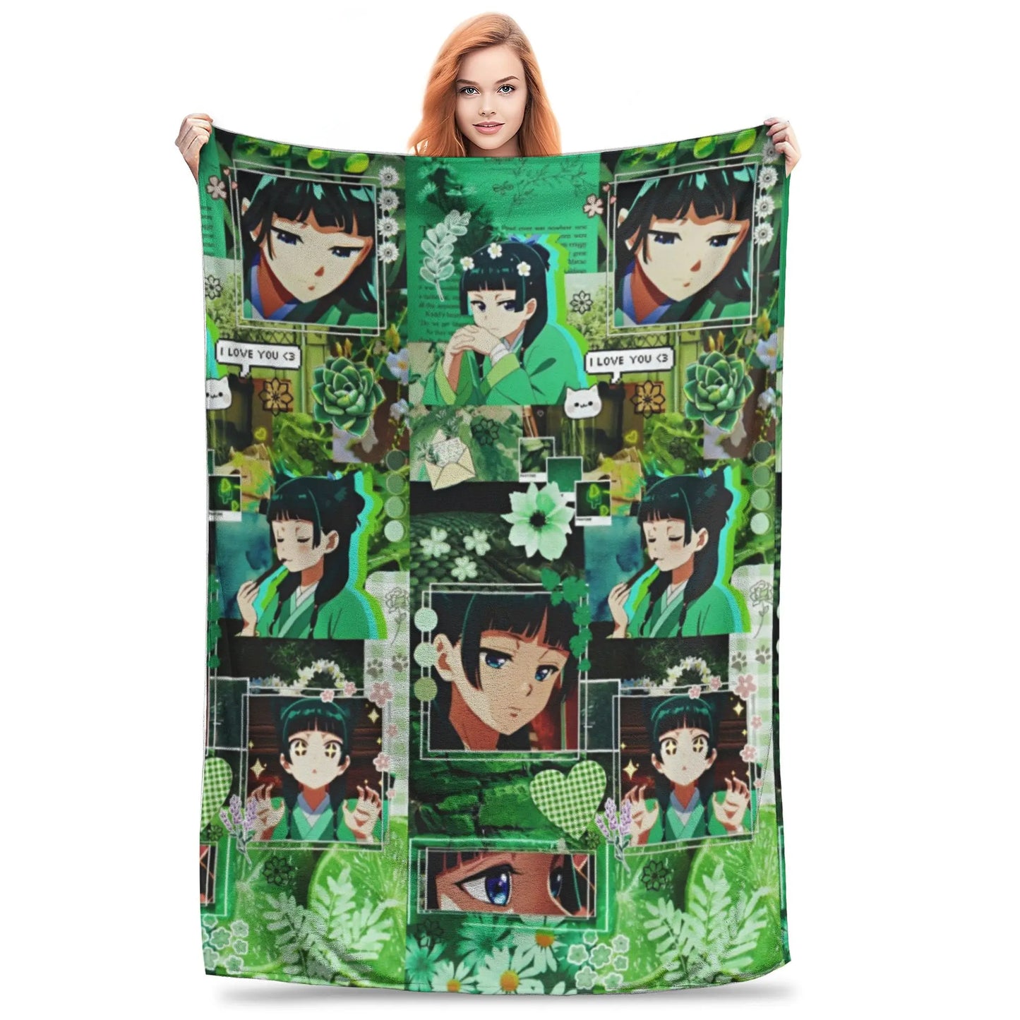 The Apothecary Diaries Maomao Blankets Fleece  Winter Cartoon Anime Portable Lightweight Thin Throw Blankets Car Bedding Throws