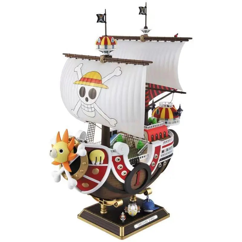 Bandai Anime One Piece Thousand Sunny Going Merry Boat Pvc Action Figure Collection Pirate Model Ship Toy Assemble Christma Gift
