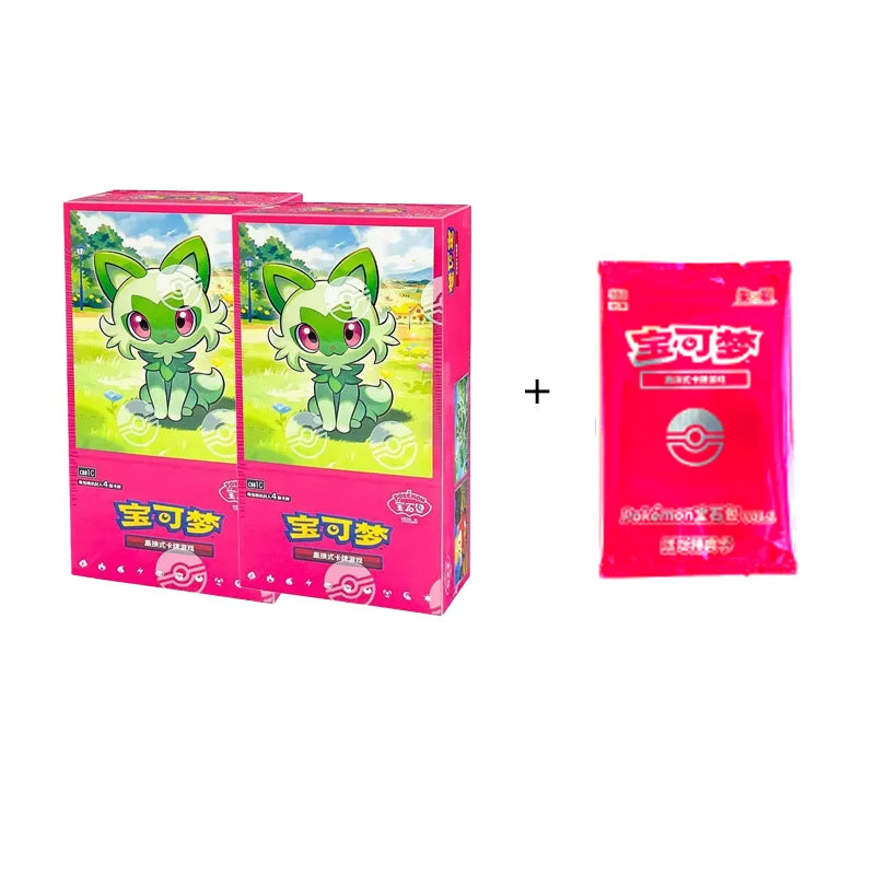 Pokemon Game Collection Cards Gem Pack PTCG Trading Card Custom Toys Chinese Genuine Flash Game Anime Paper Pikachu Special Bag