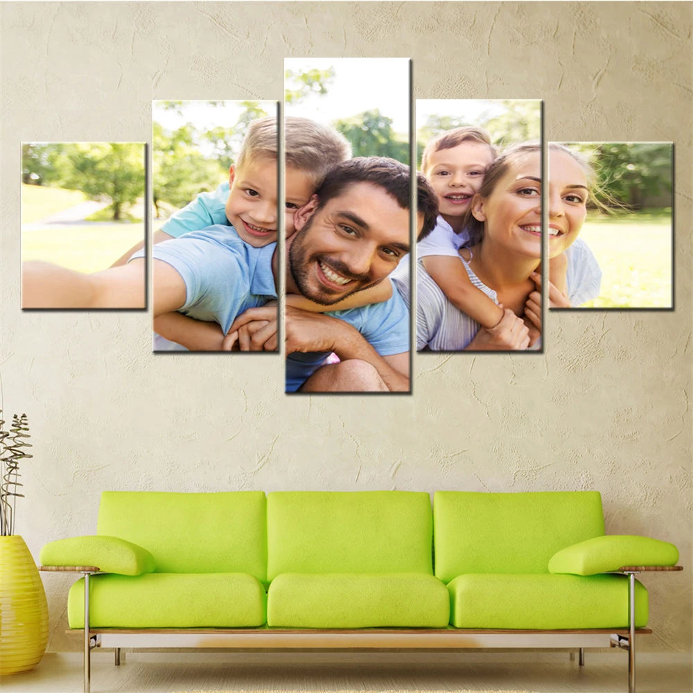 Drop Shipping 5 Pieces Canvas Wall Art Home Decor Painting Custom Family Photo Anime Movie Poster Room Decor Frames for Pictures