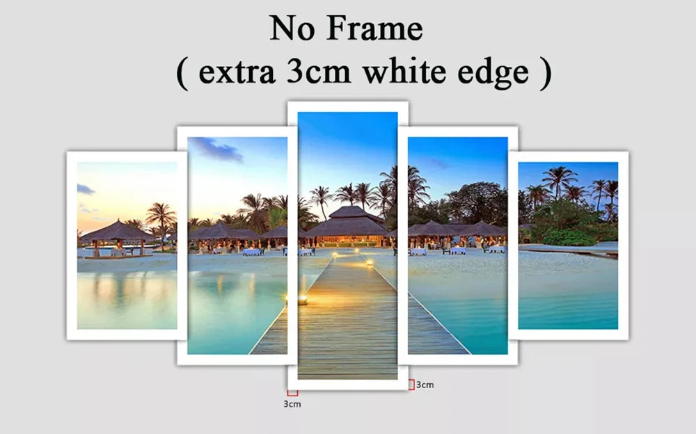 Drop Shipping 5 Pieces Canvas Wall Art Home Decor Painting Custom Family Photo Anime Movie Poster Room Decor Frames for Pictures