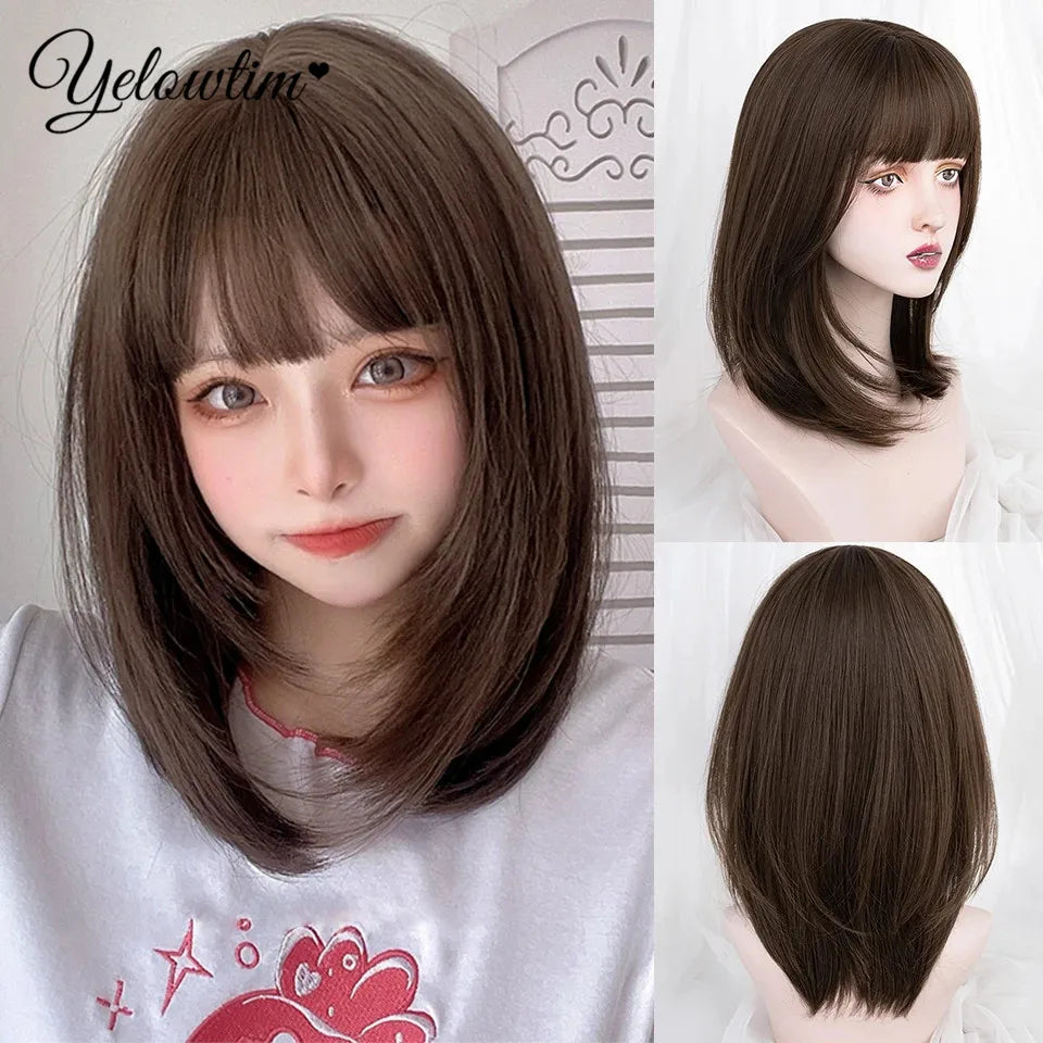 Synthetic Black Red Wig Ladies Middle Part Natural Large Waves Long Curly Hair Daily Cosplay High Temperature Silk Headgear