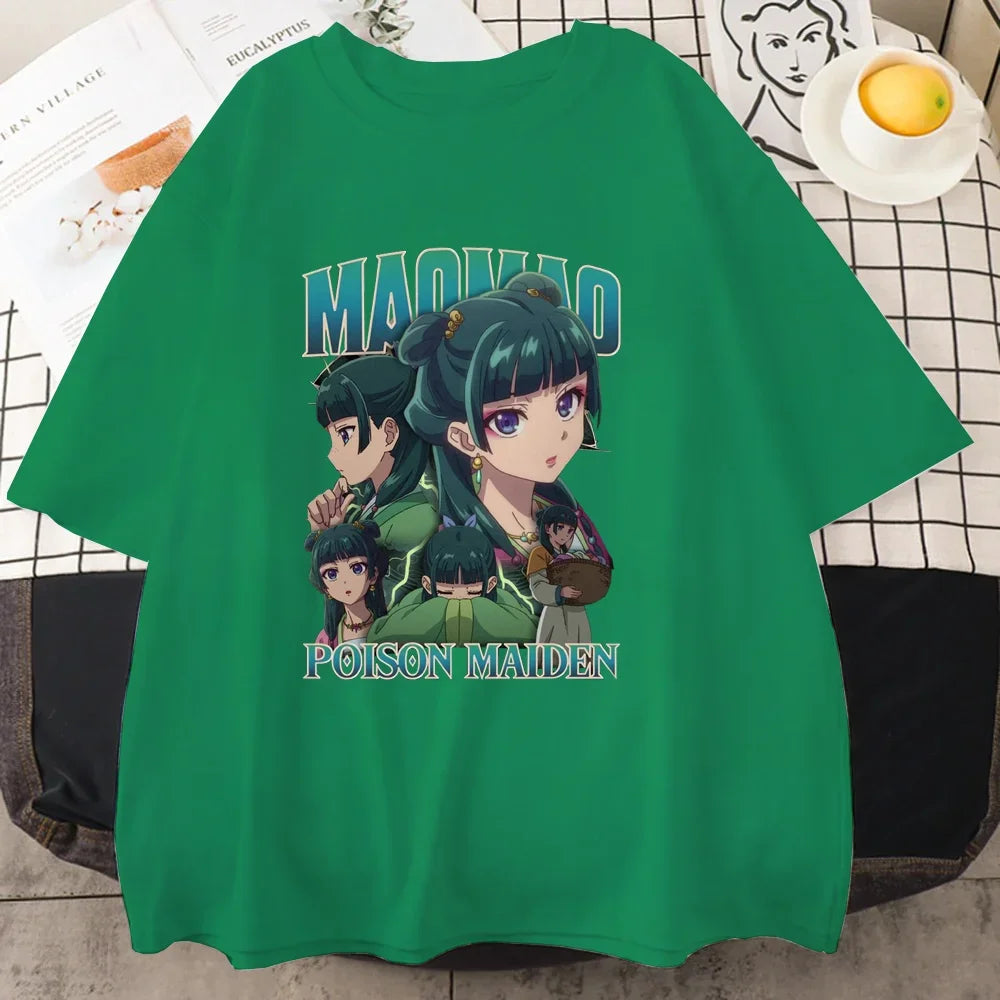 New The Apothecary Diaries Printed T-shirt Women's Personalized Summer Shirt Casual Anime Harajuku Women's Tops