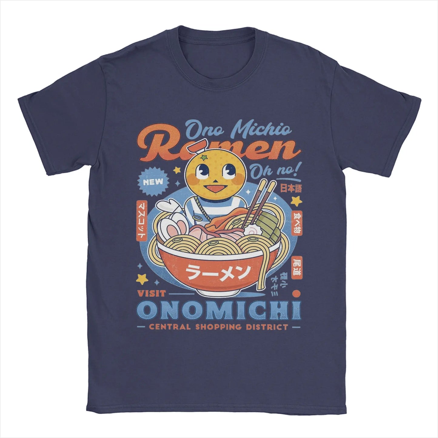 Ono Michio Ramen Yakuza T Shirt Men Pure Cotton Fun T-Shirts Crewneck  Tees Short Sleeve Clothes Gift