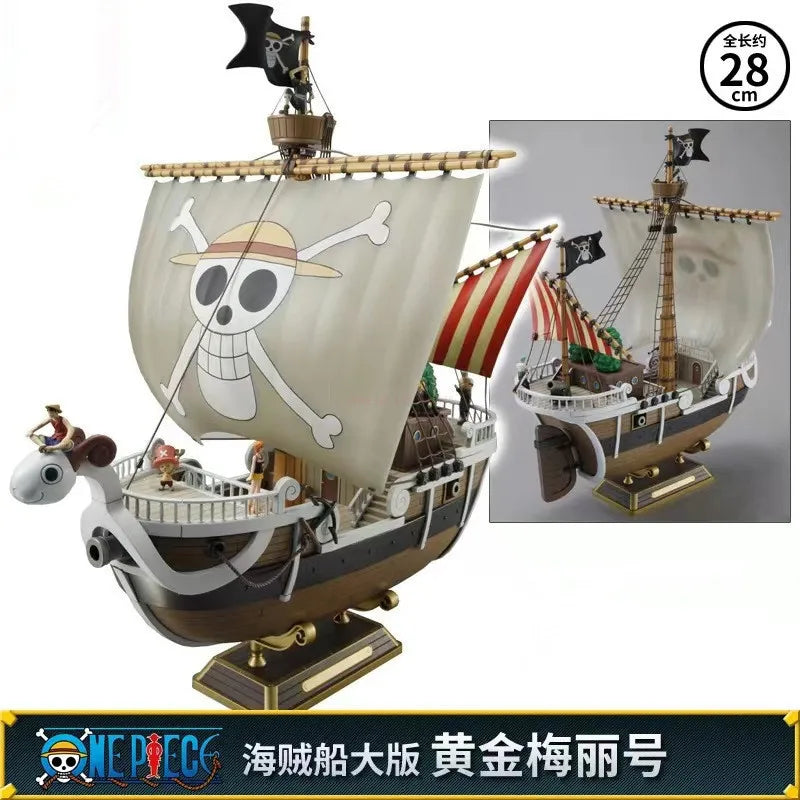 Bandai Anime One Piece Thousand Sunny Going Merry Boat Pvc Action Figure Collection Pirate Model Ship Toy Assemble Christma Gift