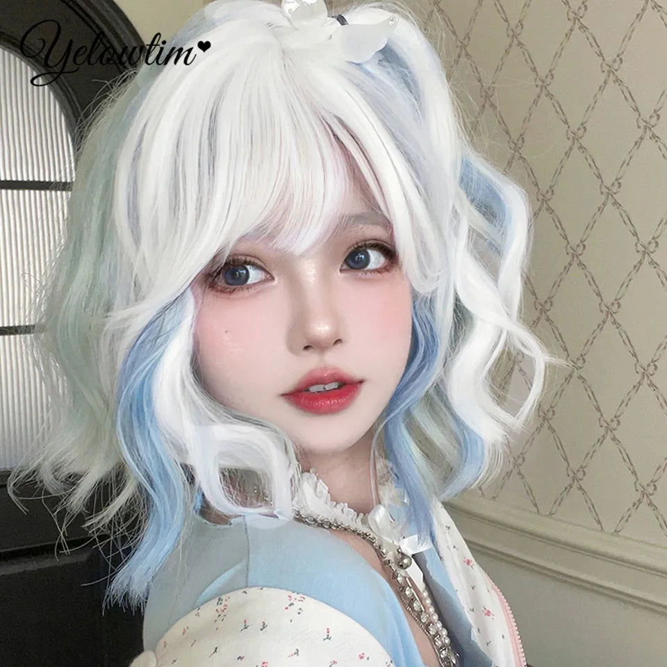 Synthetic Black Red Wig Ladies Middle Part Natural Large Waves Long Curly Hair Daily Cosplay High Temperature Silk Headgear