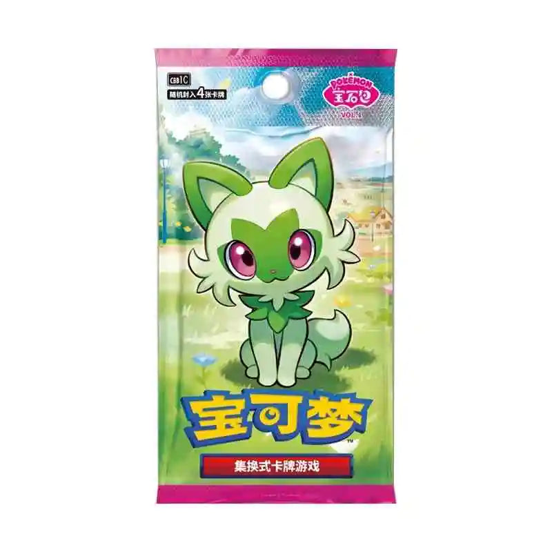 Pokemon Game Collection Cards Gem Pack PTCG Trading Card Custom Toys Chinese Genuine Flash Game Anime Paper Pikachu Special Bag