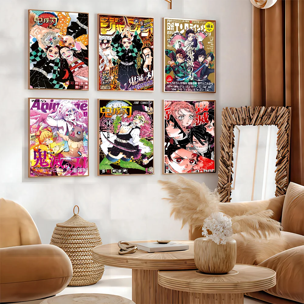 Demon Slayer Good Quality Prints and Posters Waterproof Paper Sticker Coffee House Bar Posters Wall Stickers